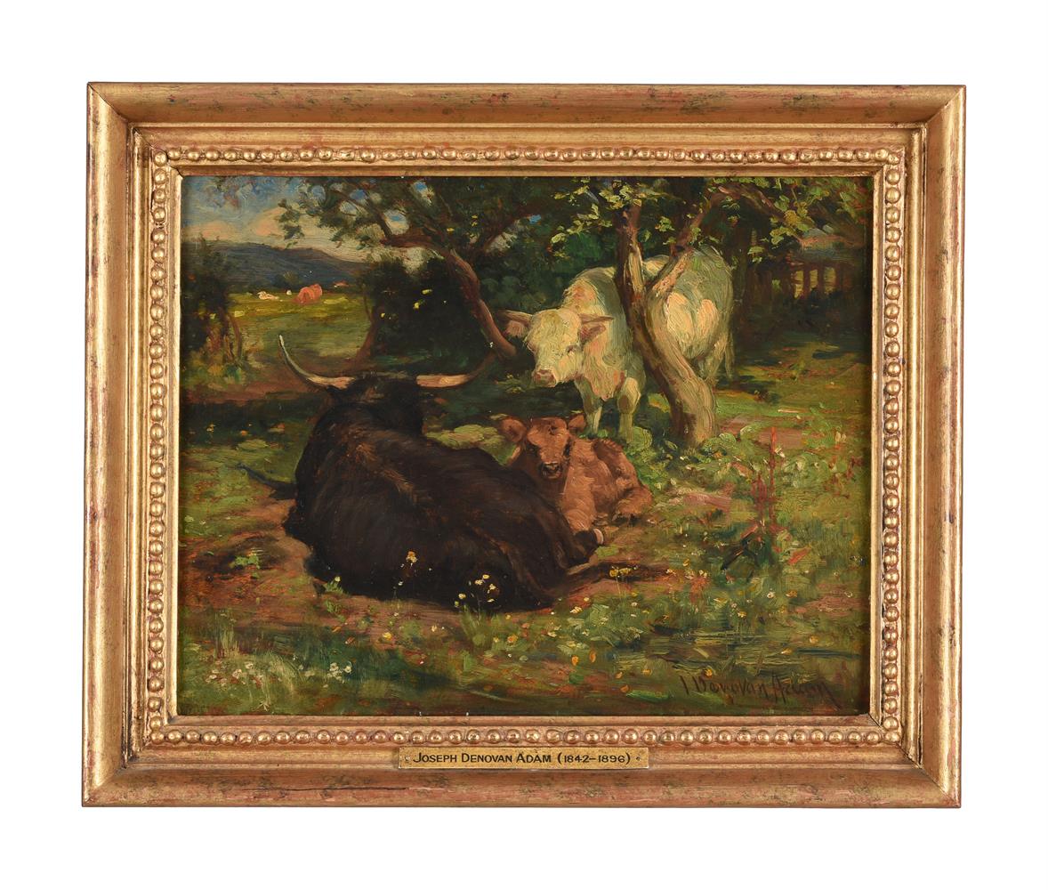 JOSEPH DENOVAN ADAM (SCOTTISH 1870-1935), RESTING CATTLE - Image 2 of 4