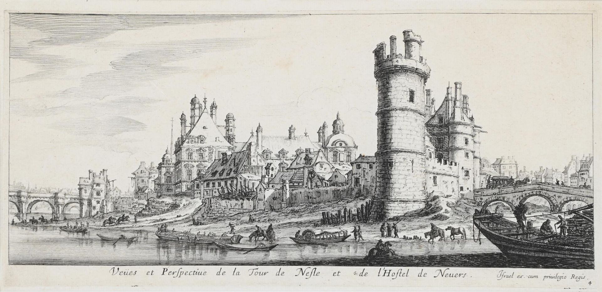 AFTER CLAUDE LOYRAND, VUE ET PERSPECTIVE DE LA TOUR DE NESLE ET DE L'HOTEL DE NEVERS