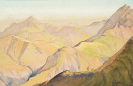 HILDA MARION HECHLE (BRITISH 1886-1939), SLOPES ABOVE AROLLA, SWITZERLAND