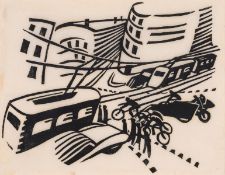 Lill Tschudi (1911-2004) Trams and motorcyclists (Not in Coppel)