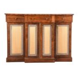 Y A REGENCY ROSEWOOD AND BRASS BREAKFRONT SIDE CABINET