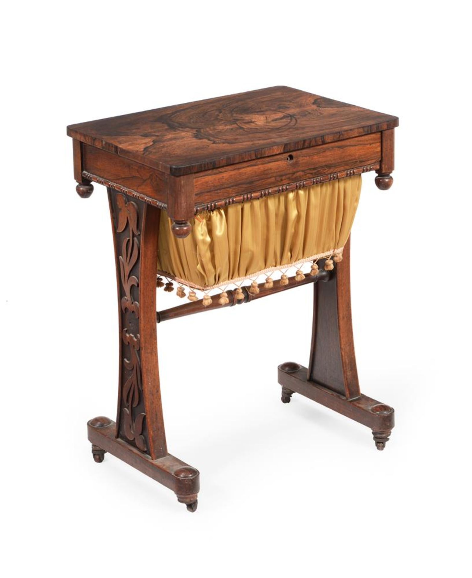 Y A WILLIAM IV ROSEWOOD WORK TABLE