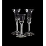 A GROUP OF THREE AIRTWIST WINE GLASSES