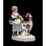 A MEISSEN GIRL WITH GOAT GROUP