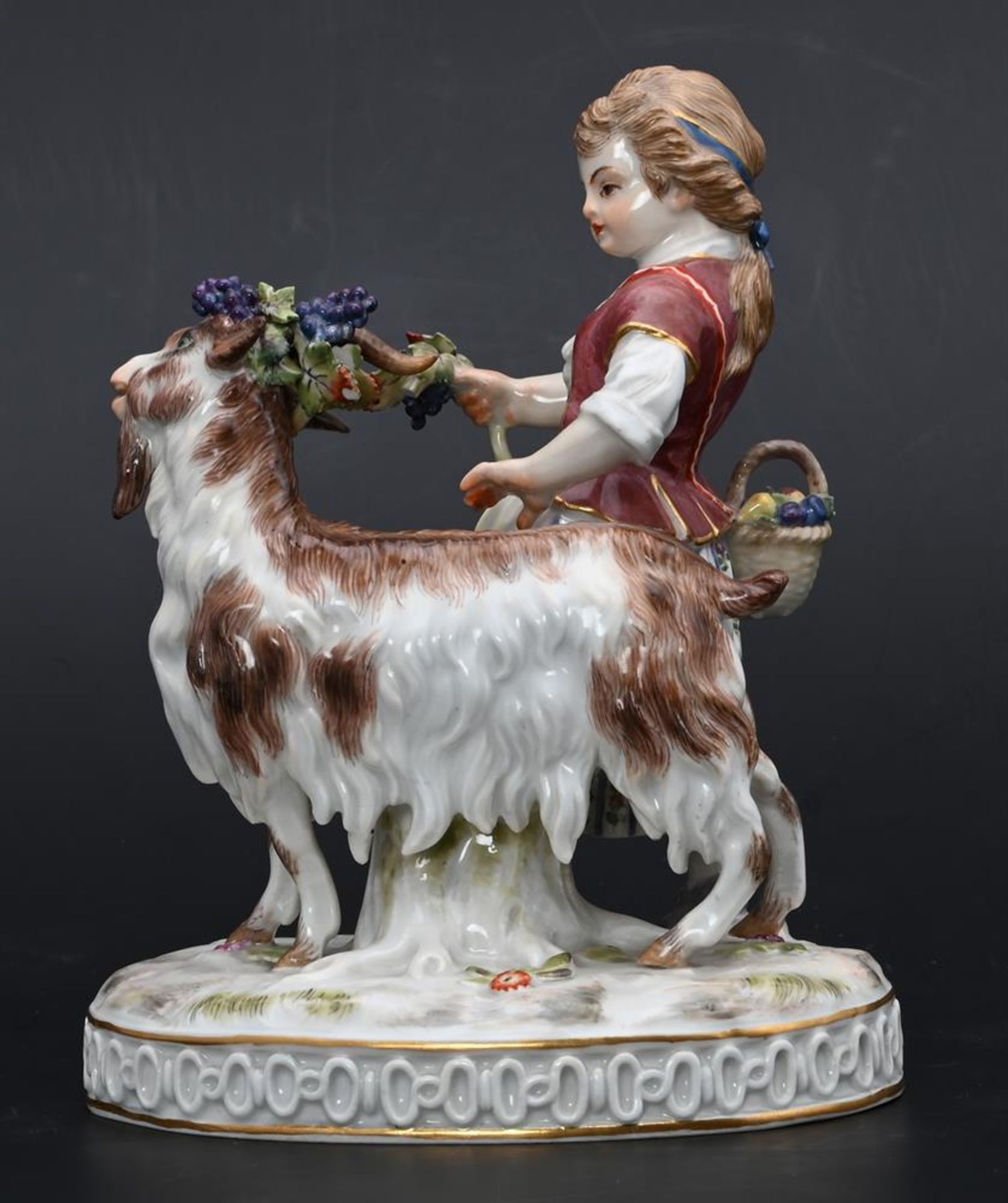 A MEISSEN GIRL WITH GOAT GROUP - Image 3 of 5