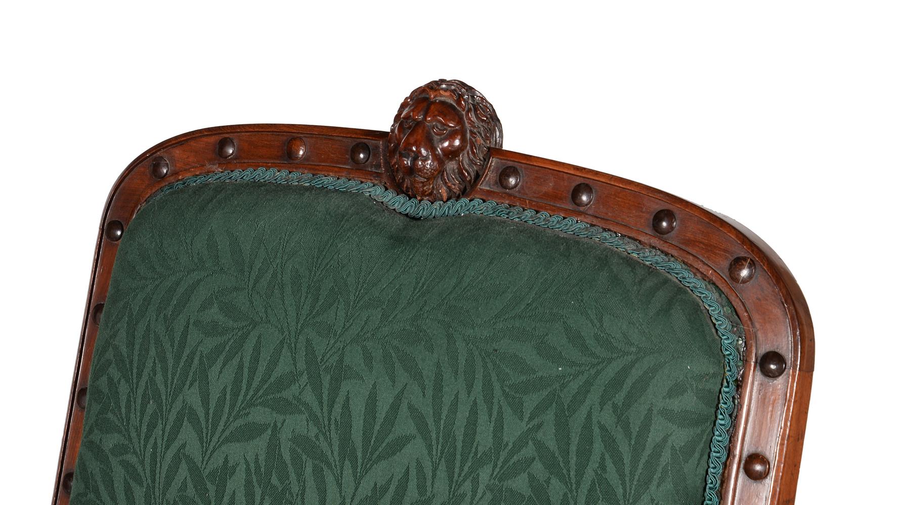 A WILLIAM IV CARVED MAHOGANY ARMCHAIR - Image 3 of 5