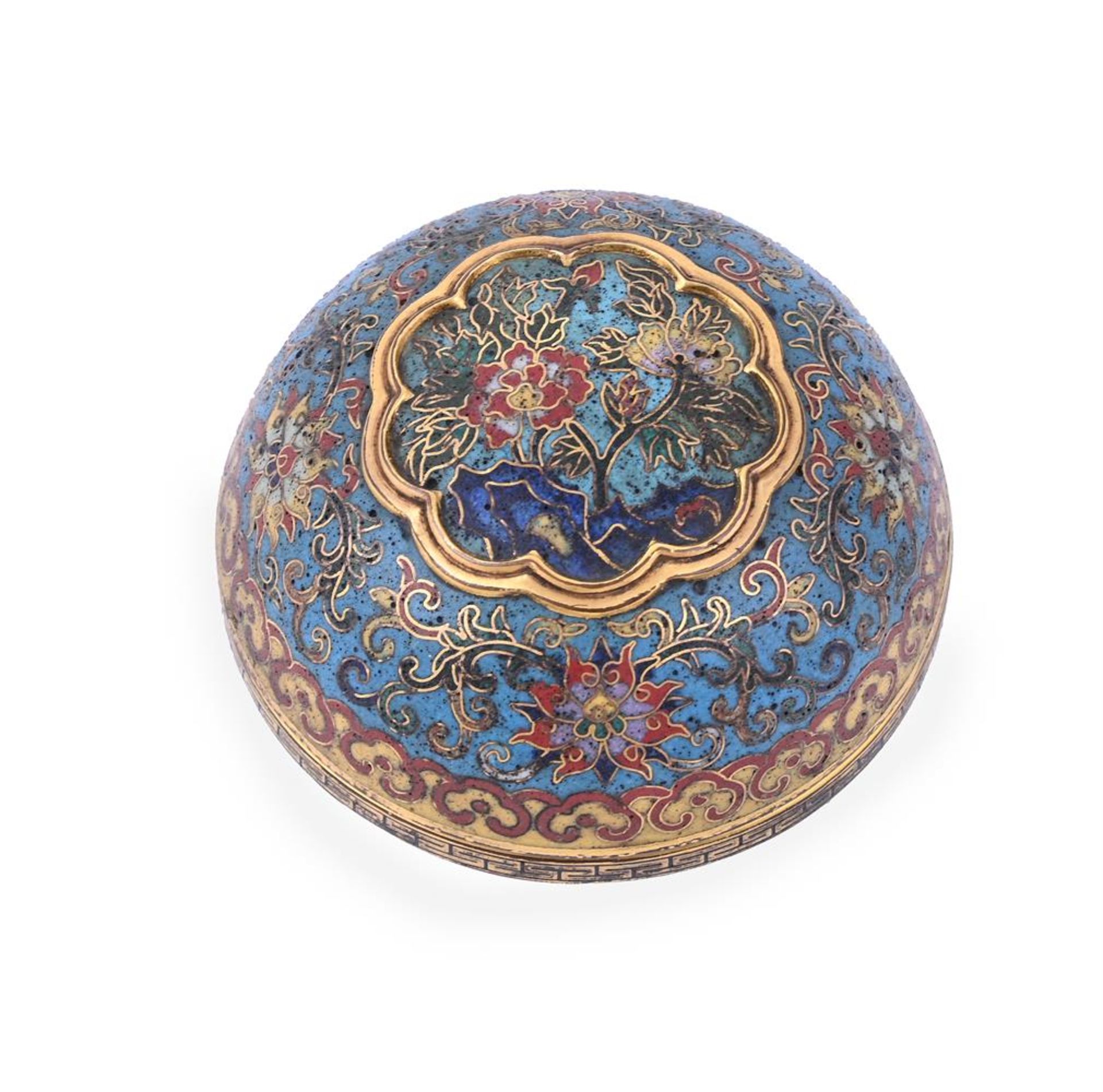 A CHINESE CLOISONNE CIRCULAR BOX AND COVER - Bild 2 aus 5