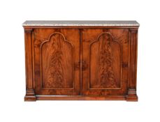 A VICTORIAN FLAME MAHOGANY SIDE CABINET
