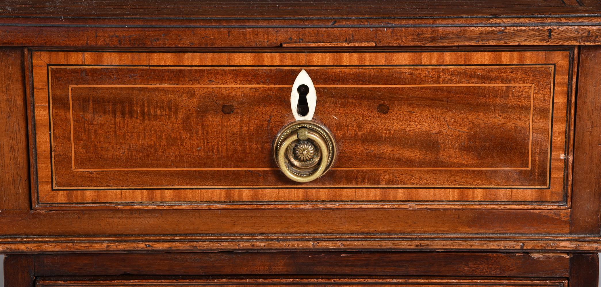 A VICTORIAN MAHOGANY AND SATINWOOD BANDED PARTNER'S PEDESTAL DESK - Image 2 of 3