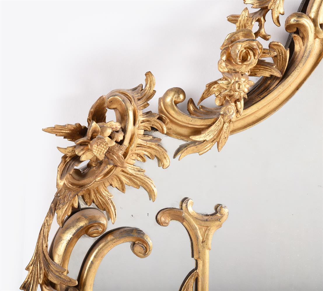 A GILTWOOD OVERMANTEL MIRRORIN MID 18TH CENTURY ROCOCO STYLE - Image 3 of 5