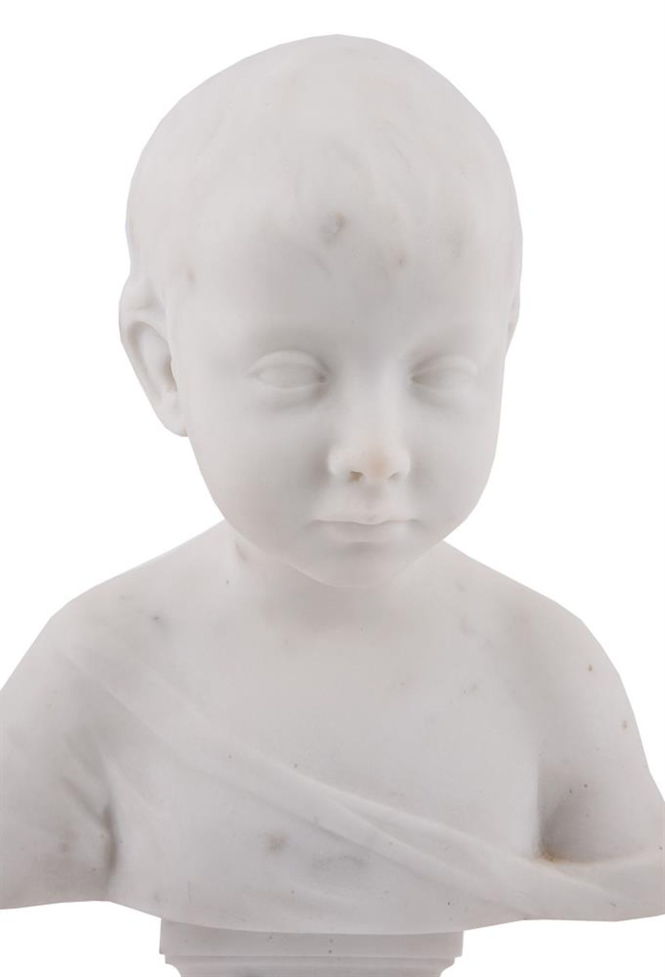 AN ITALIAN MARBLE BUST OF A YOUNG CHILD - Image 2 of 4