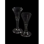 TWO PLAIN STEMMED WINE GLASSES