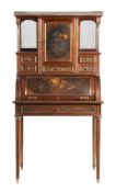 A FRENCH MAHOGANY AND GILT METAL MOUNTED CYLINDER WRITING DESK