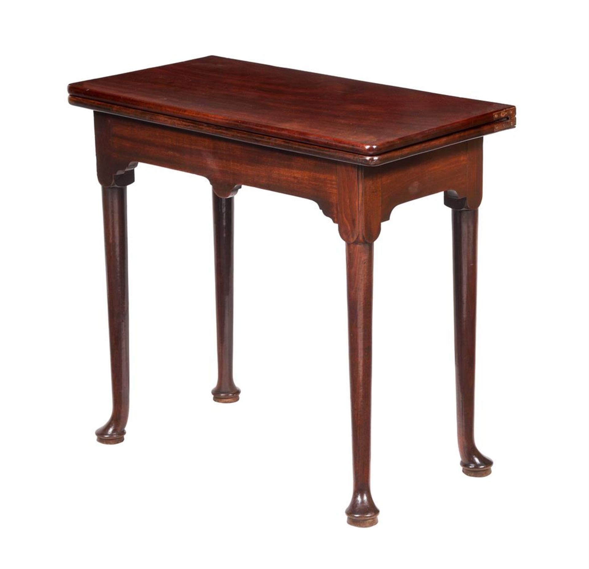 A GEORGE II MAHOGANY TEA TABLE