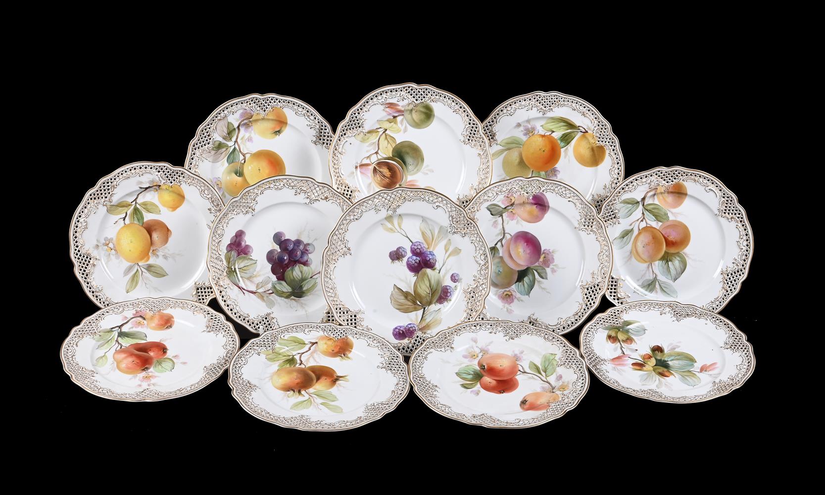 TWELVE NYPHENBURG DESSERT PLATES