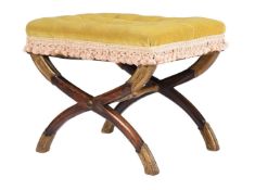 Y A REGENCY SIMULATED ROSEWOOD AND PARCEL GILT STOOL