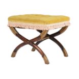 Y A REGENCY SIMULATED ROSEWOOD AND PARCEL GILT STOOL