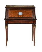 A FRENCH WALNUT, PARQUETRY AND GILT METAL MOUNTED BUREAU DE DAME