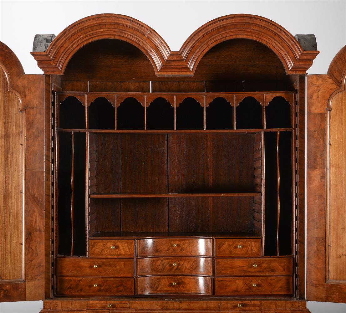 A WALNUT AND BURR WALNUT BUREAU CABINET - Image 6 of 6