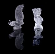 LALIQUE, CRYSTAL LALIQUE, A CLEAR AND FROSTED GLASS ' COQ NAIN' COCKEREL