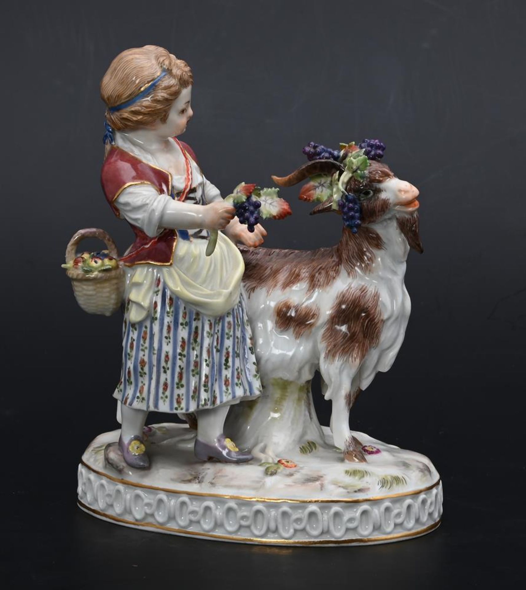 A MEISSEN GIRL WITH GOAT GROUP - Image 4 of 5