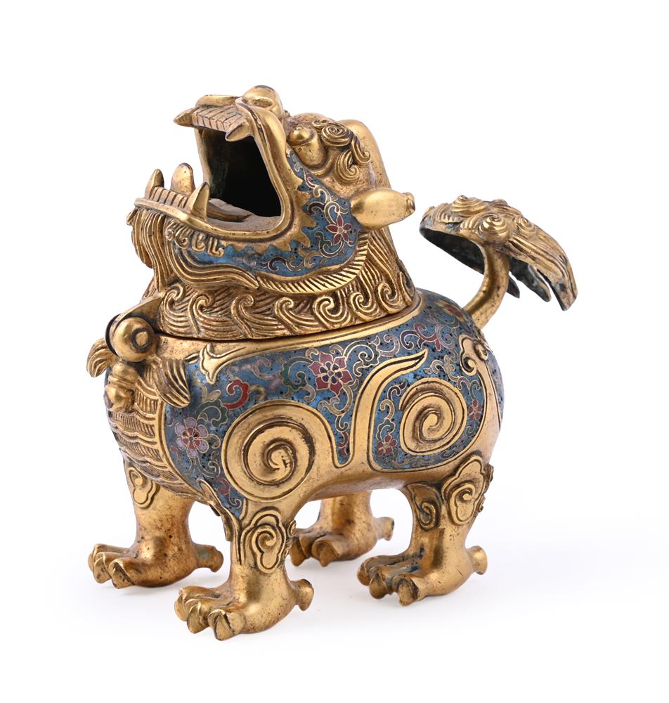 A CHINESE CLOISONNE INCENSE BURNER19TH OR 20TH CENTURYCast standing square