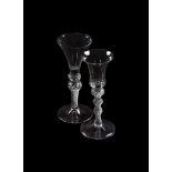 TWO MULTI KNOPPED AIRTWIST WINE GLASSES