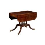 Y A REGENCY ROSEWOOD AND BRASS PEMBROKE TABLE