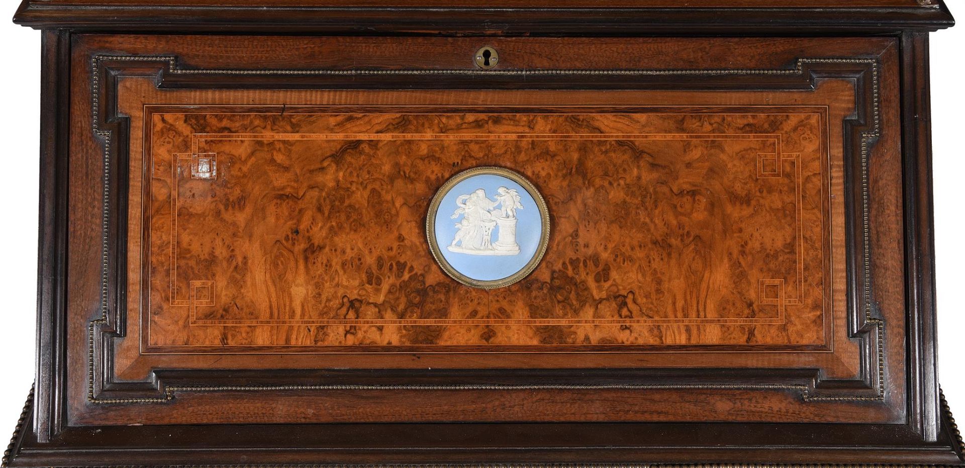 A FRENCH WALNUT, PARQUETRY AND GILT METAL MOUNTED BUREAU DE DAME - Bild 3 aus 5