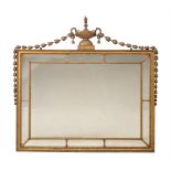 A GILT OVERMANTEL WALL MIRRORIN ADAM STYLE