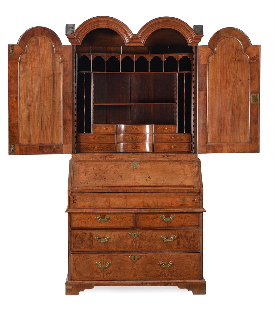 A WALNUT AND BURR WALNUT BUREAU CABINET - Image 5 of 6