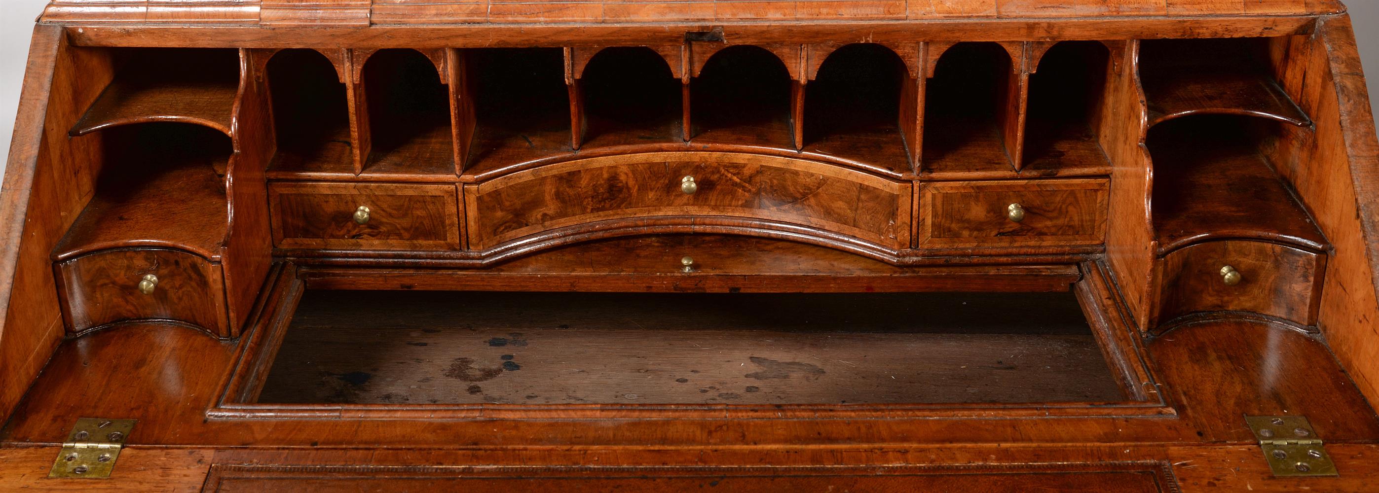 A WALNUT AND BURR WALNUT BUREAU CABINET - Image 4 of 6