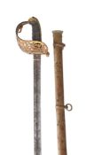 ROBT. MOLE & SONS BIRMINGHAM; A VICTORIAN 1856 PATTERN OFFICER'S SWORD AND SCABBARD FOR VOLUNTEER EN