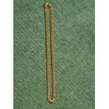 9ct gold flat curb necklace 44cm, 21g.