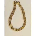 9ct gold gate bracelet 19cm, 7.3g.