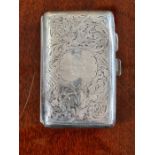 T.F. Nichols silver gilt engraved cigarette box, Birmingham 1918, 52g.