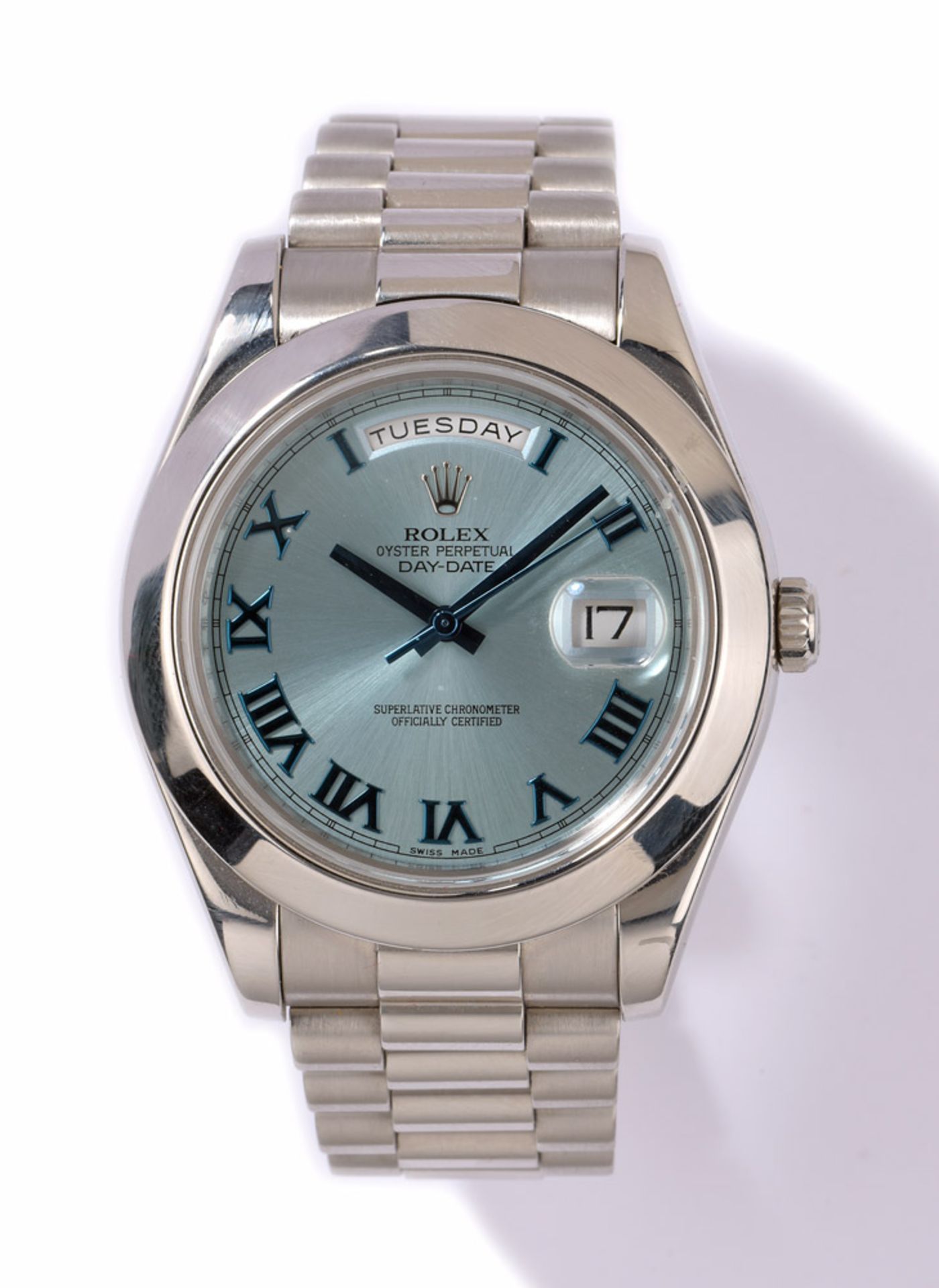 Herrenarmbanduhr von Rolex, Day-Date II, Platin