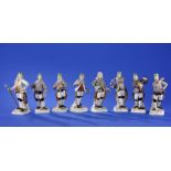 Sammlung von acht Kändler-Bergmannsfiguren Meissen nach 1934