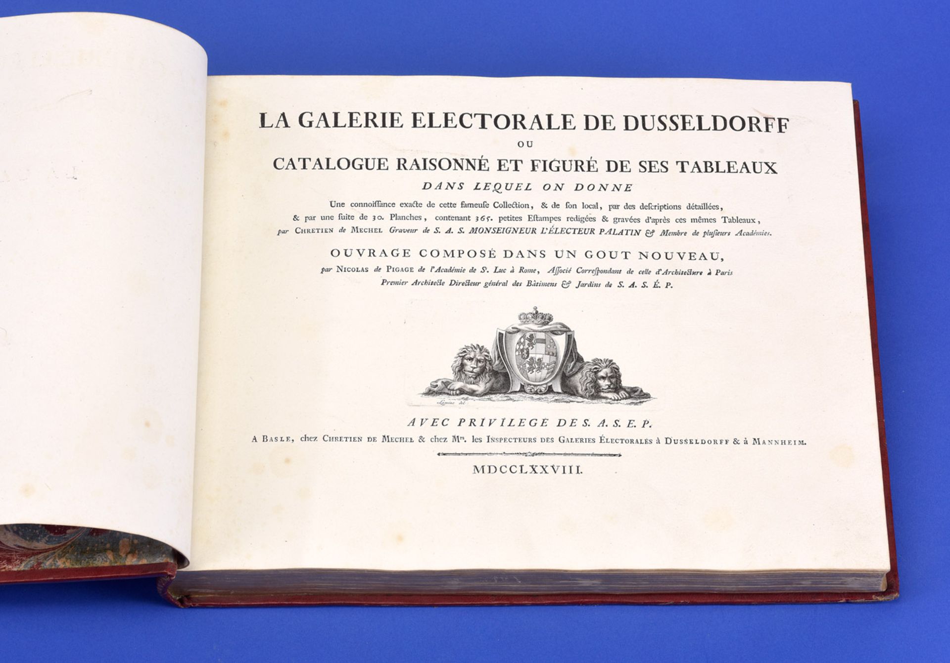 La Galerie Electorale de Düsseldorf ou Catalogue Raisonné et Figuré de ses Tableaux, 1778
