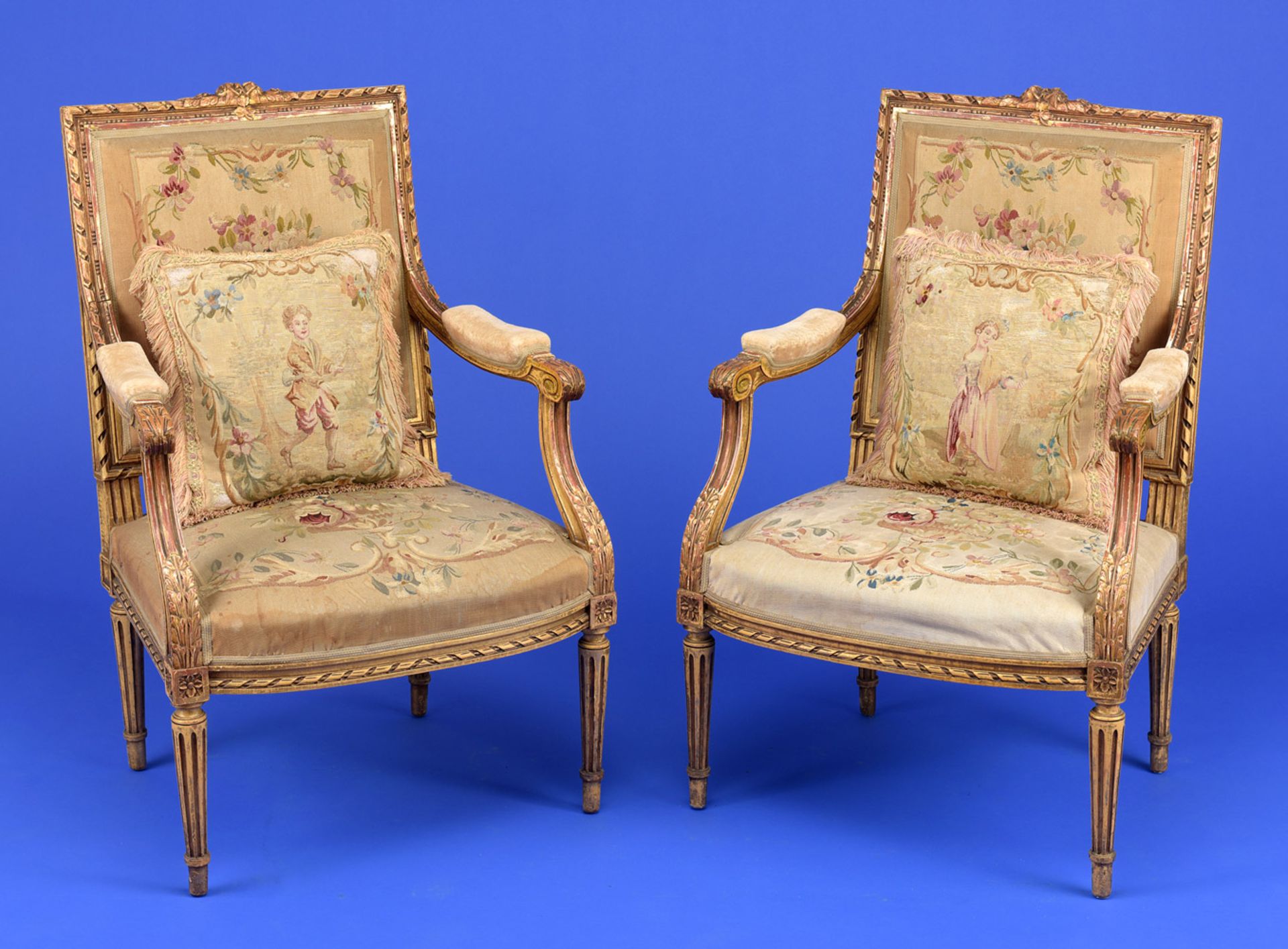 Ein Paar Fauteuils im Louis XVI-Stil Ende 19. Jhdt. - Image 2 of 3