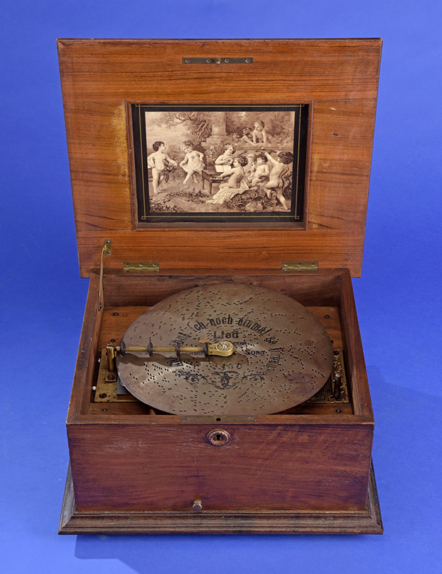 Polyphon-Plattenspieluhr mit 14 Platten Um 1900