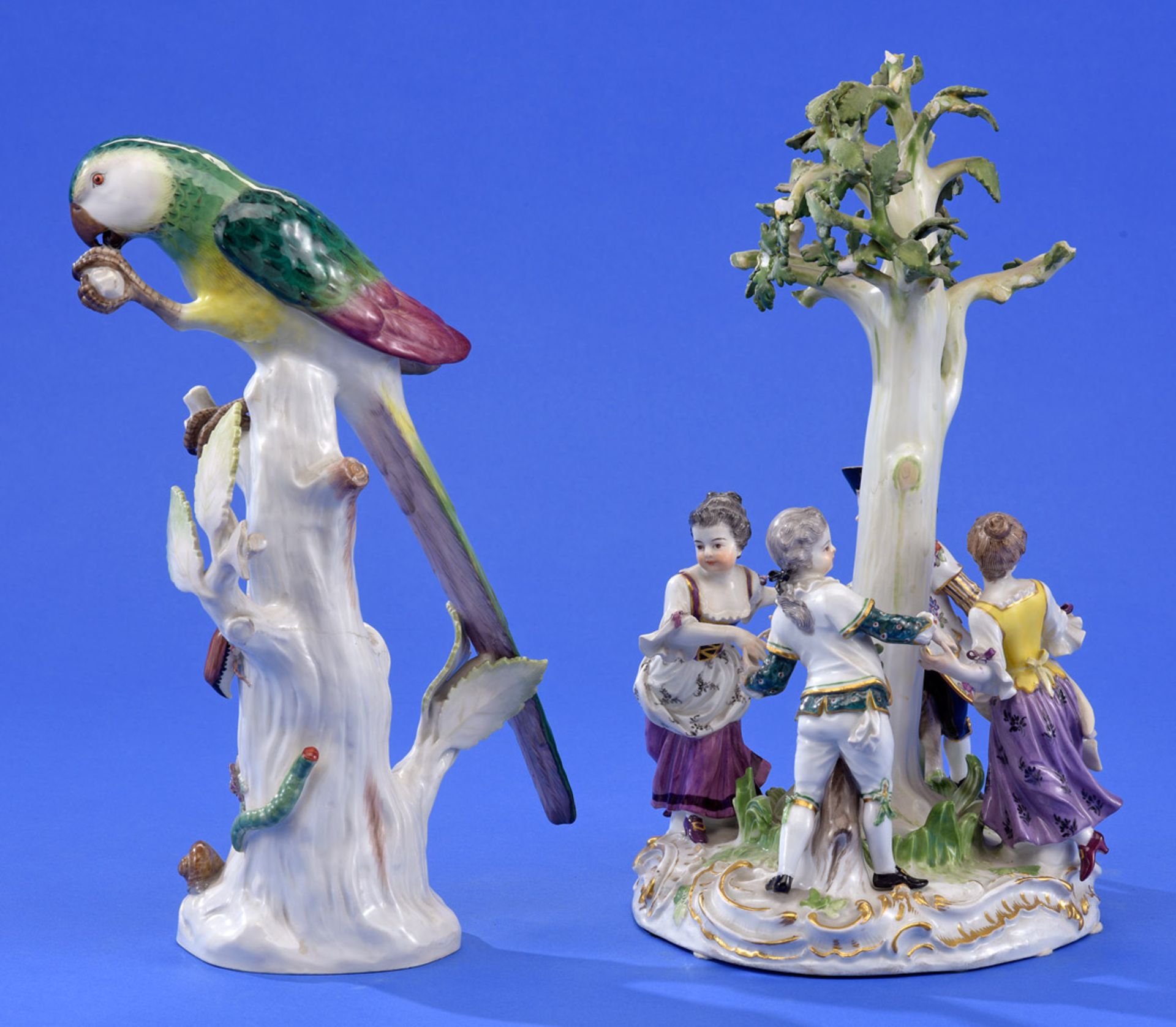 Meissen-Kindergruppe, 19. Jhdt. und Papagei, 1924-34 - Image 2 of 2