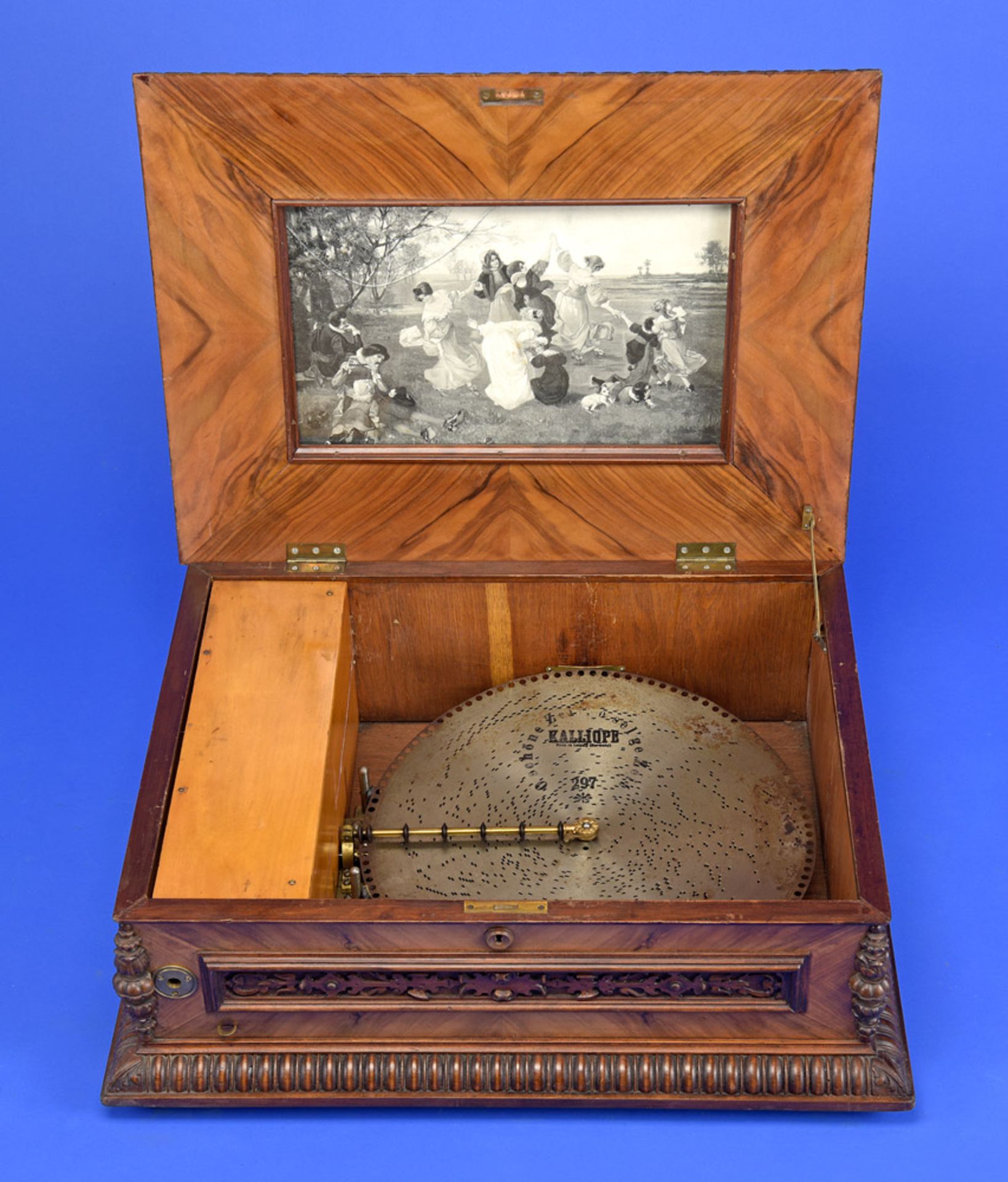 Große Kalliope-Plattenspieluhr mit 19 Platten Um 1900