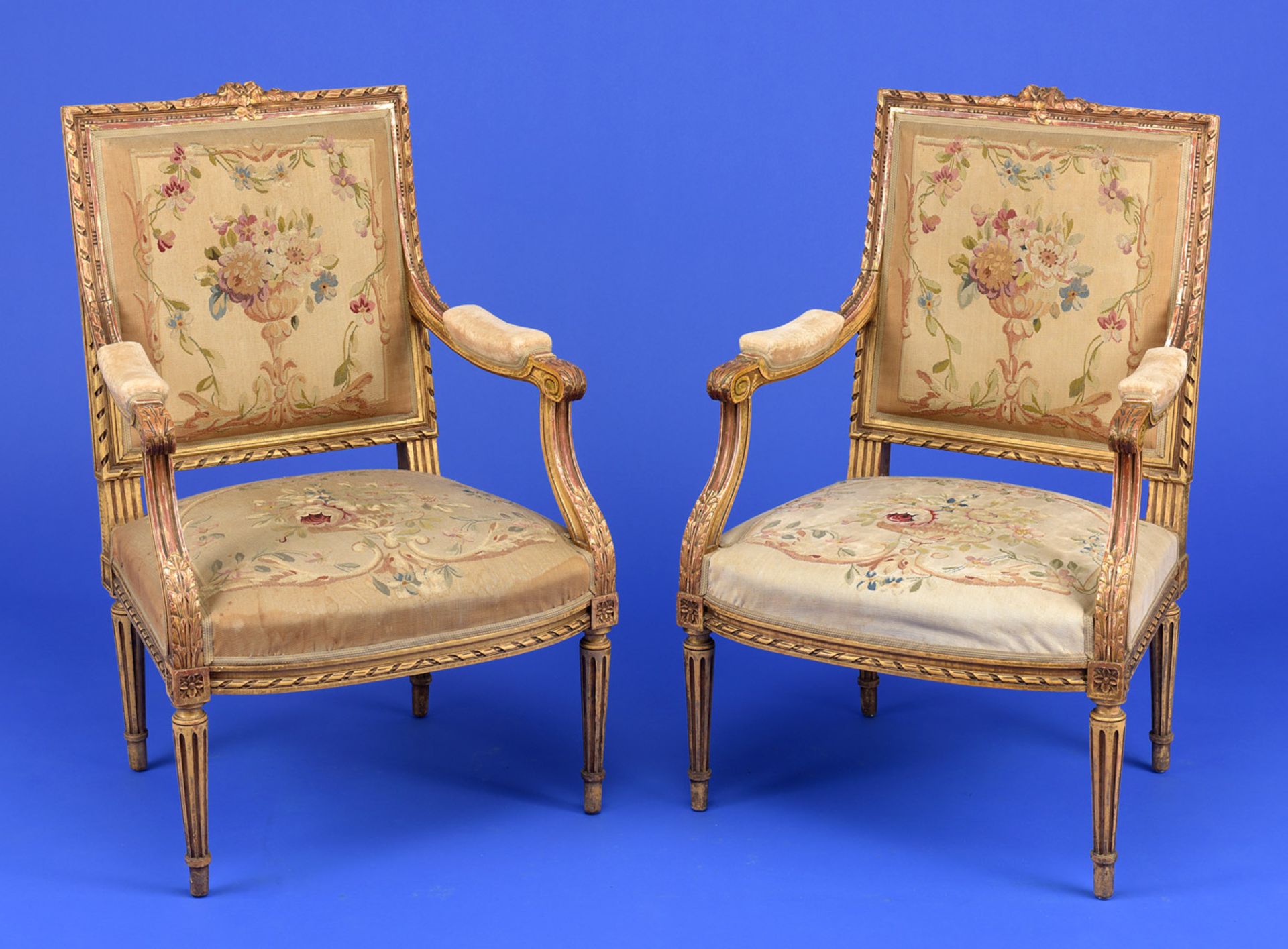 Ein Paar Fauteuils im Louis XVI-Stil Ende 19. Jhdt.