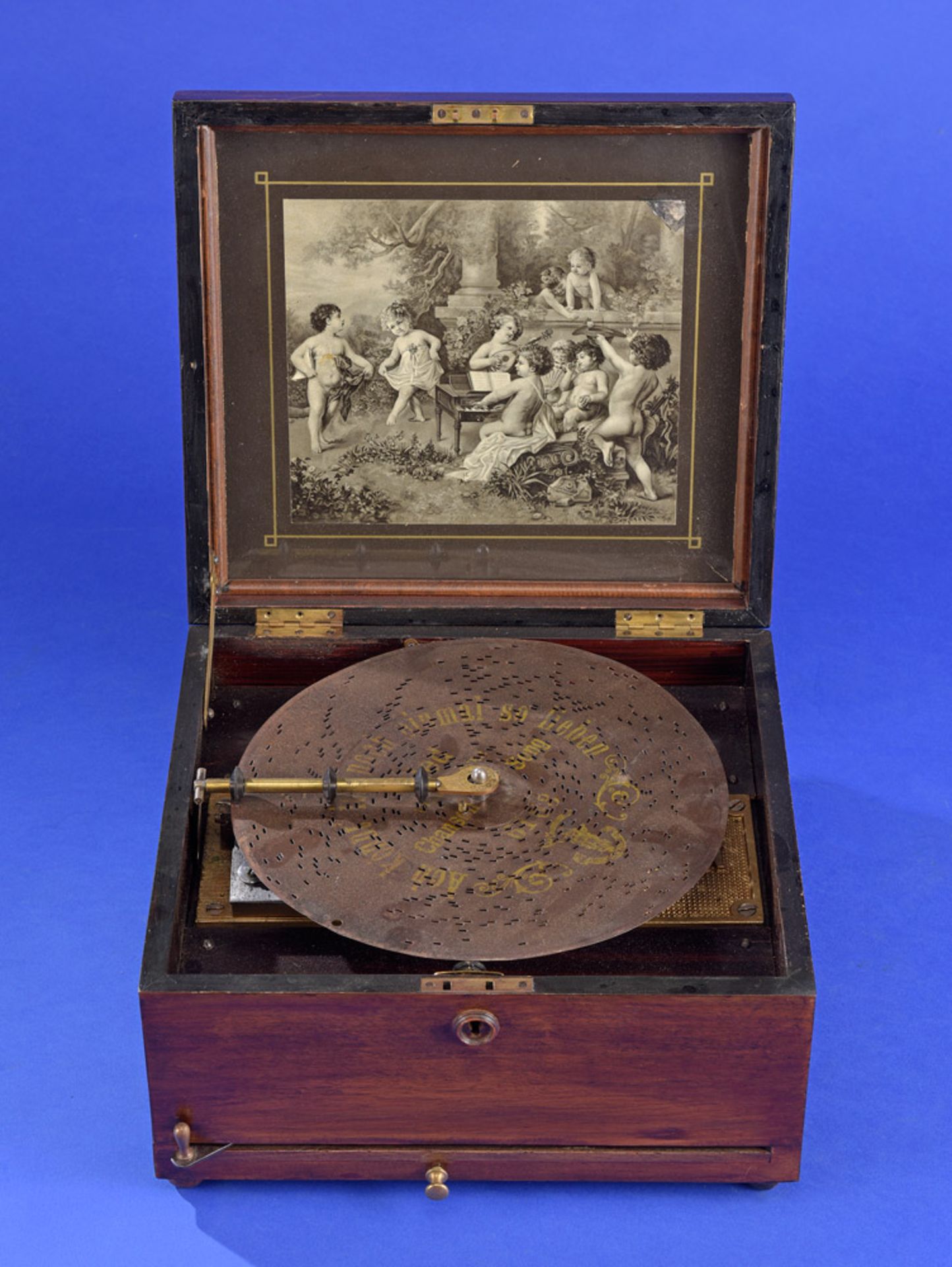 Zwei Polyphon-Plattenspieluhren mit 18 Platten Um 1900