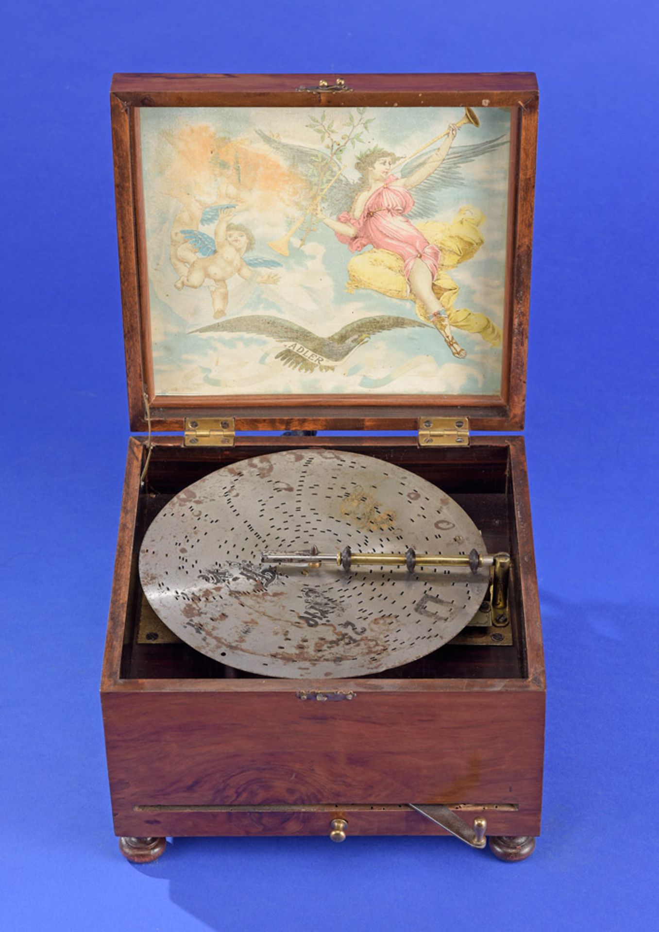 Vier Plattenspieluhren von Edelweiß, Adler und Symphonion Um 1900 - Bild 3 aus 10