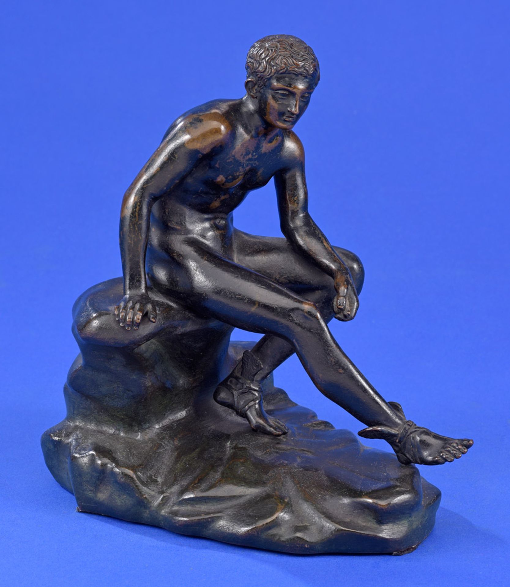 Hermes-Bronze nach der Antike. H 20 cm.