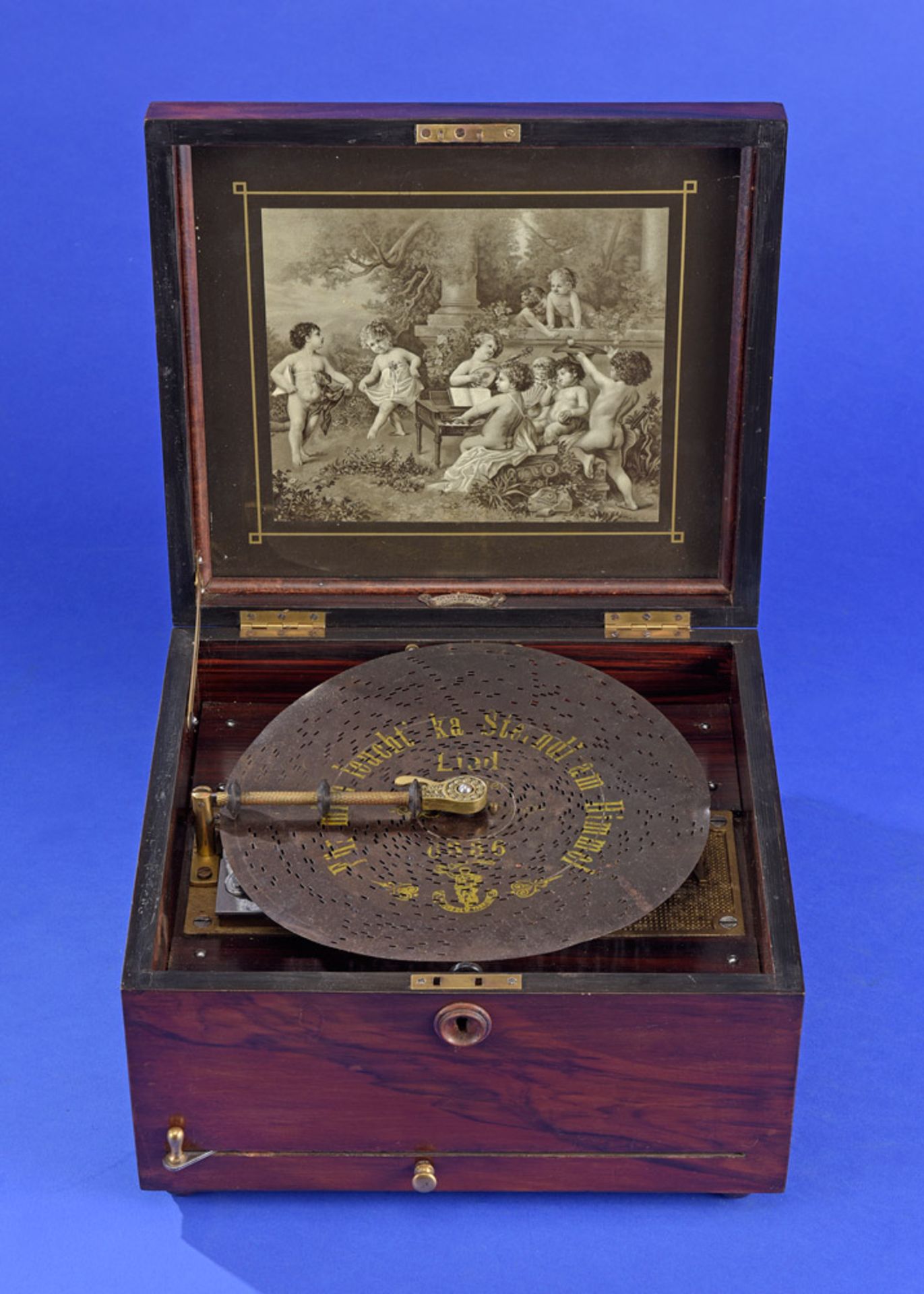 Zwei Polyphon-Plattenspieluhren mit 18 Platten Um 1900 - Image 2 of 6