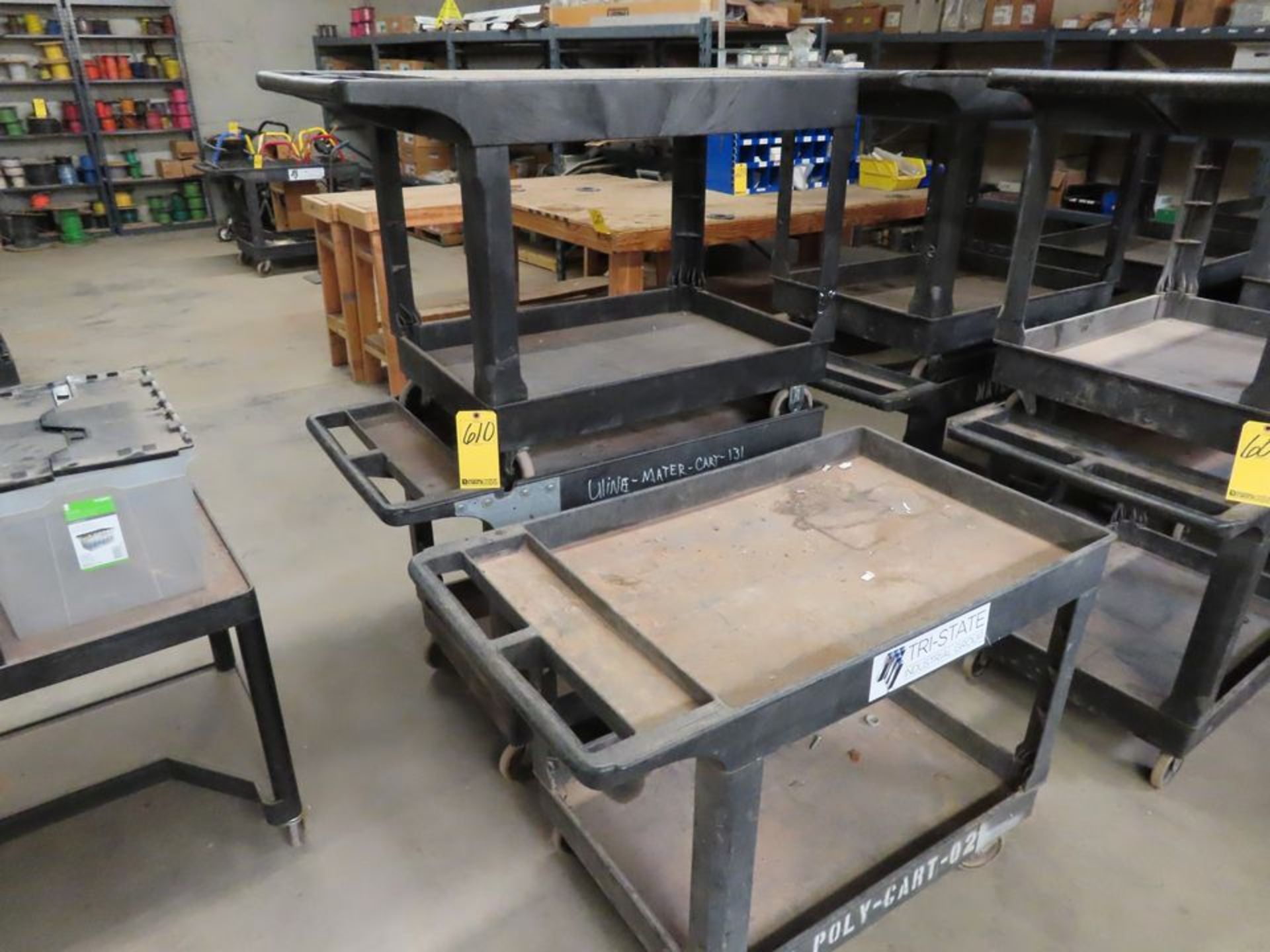 LOT (4) POLY SHOP CARTS