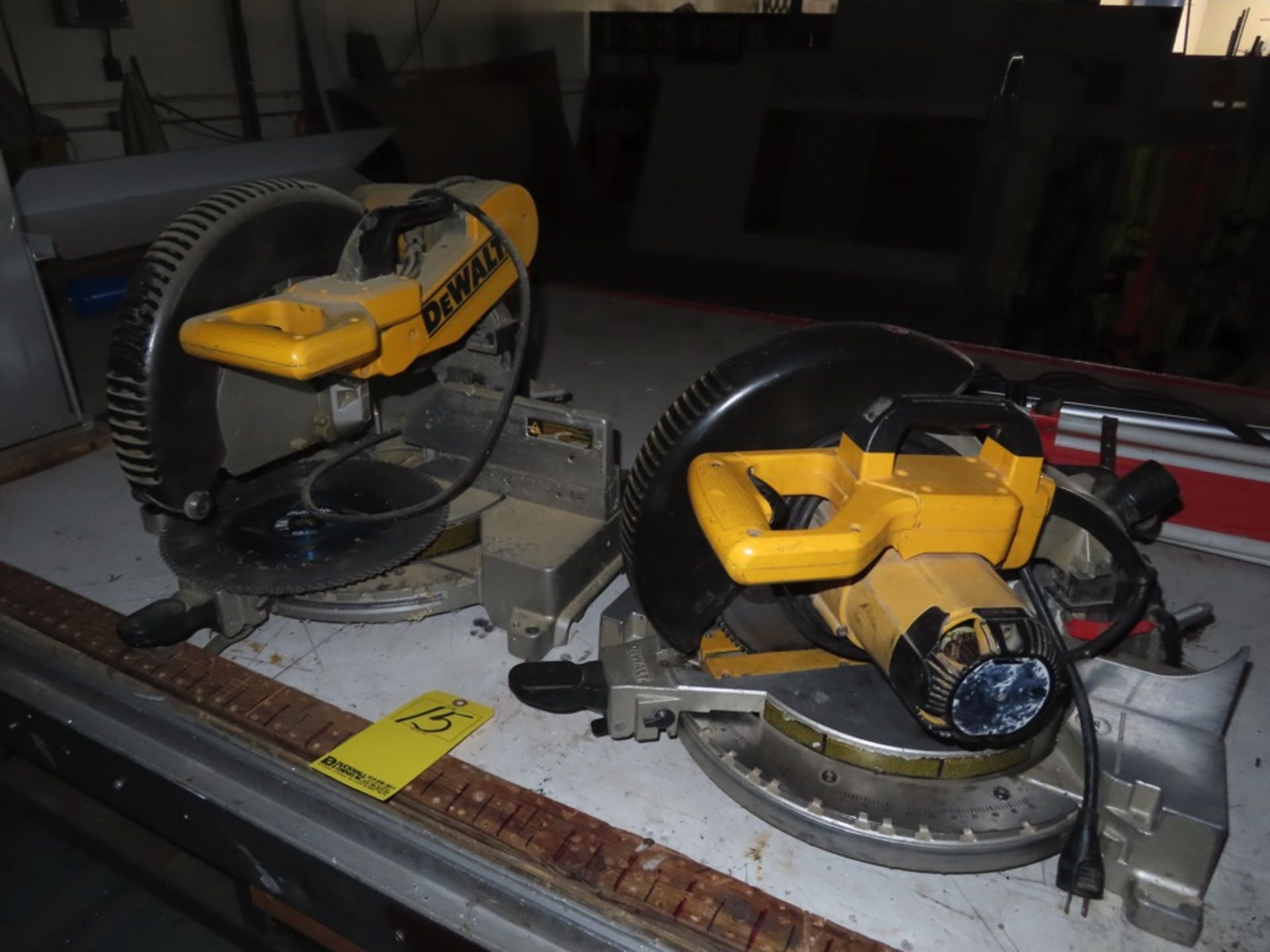 LOT (2) DEWALT COMPOUND MITRE SAWS (WORKING CONDITION UNKNOWN)